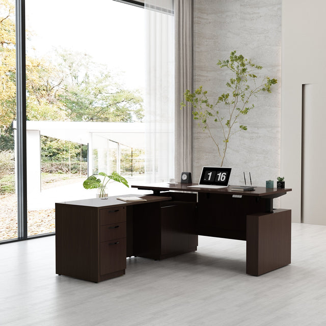Transform Your Executive Office with ALFA's Adjustable L-Shaped Desk: The Perfect Blend of Ergonomics and Elegance
