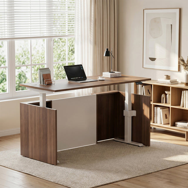 ALFA Adjustable Height Executive Standing Desk — Dual-Motor Electric Sit-Stand Desk with Programmable Memory Controller and Cable Management