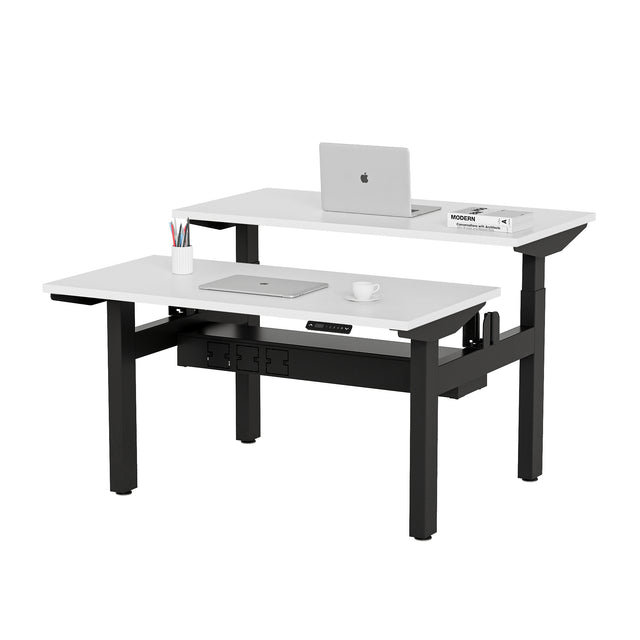 ALFA Desk Height Adjustable Double Standing Desk Dual Motor Adjustable Table Electric Desk 60" x 30"