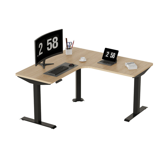 ALFA Furnishing L Shaped Electric Adjustable Height Standing Desk