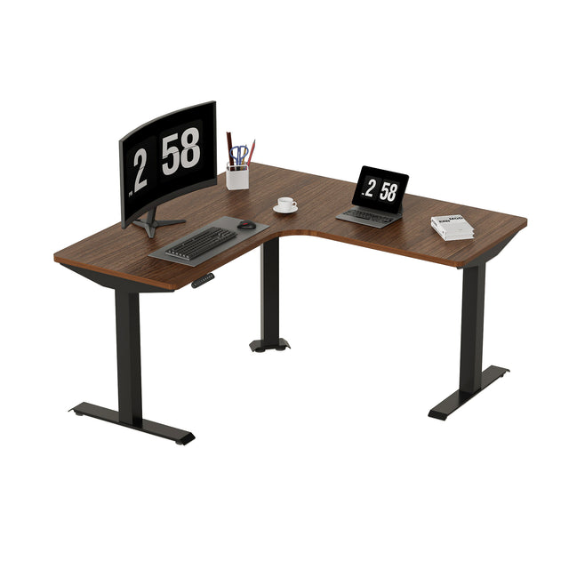 ALFA Furnishing L Shaped Electric Adjustable Height Standing Desk