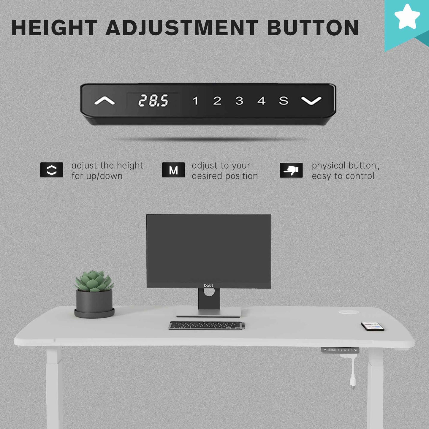 60" x 30"Dual Motor Standing Desk with Pop up Outlet