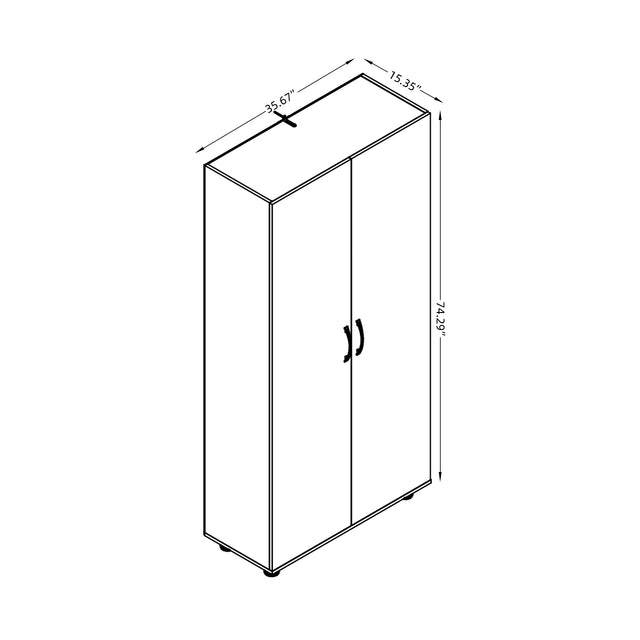 75'' Tall Utility Storage Cabinet with Doors and Adjustable Shelves