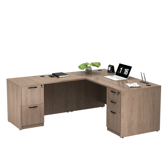 GINO Collection | Modern Rectangular Front L-shaped Executive Desk