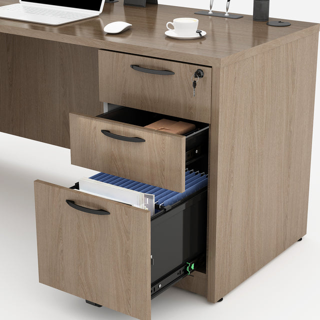 GINO Collection | Modern Bow Front L-shaped Executive Desk