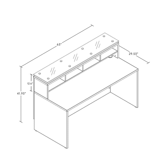 GINO Collection | Rectangular Glass Reception Desk
