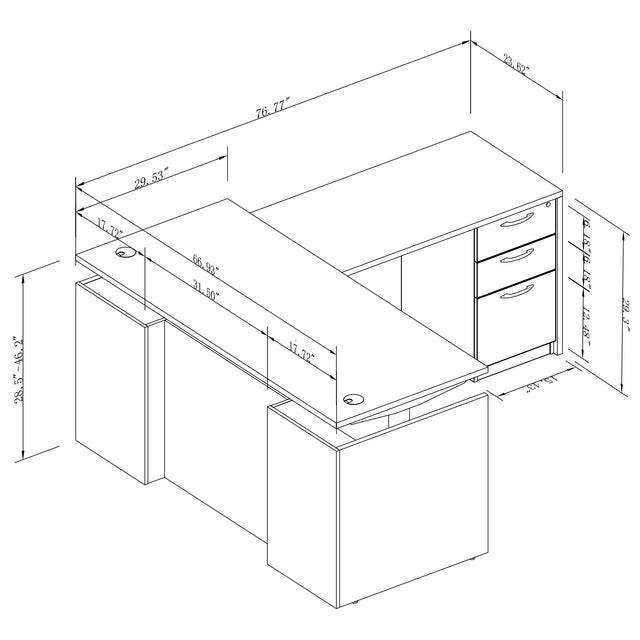 Height Adjustable L-Shaped Standing Desk