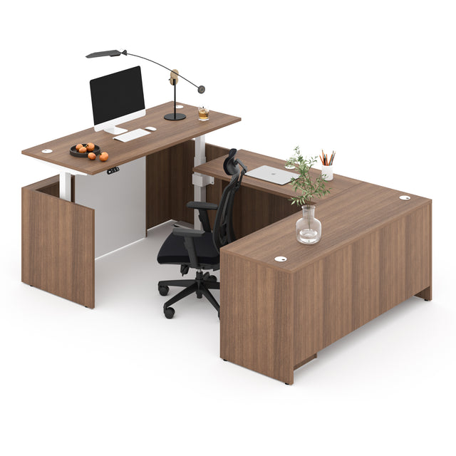 🪑 + 🖥️Ergonomic Office Chair & Executive Standing Desk Bundle – Complete Workspace Solution