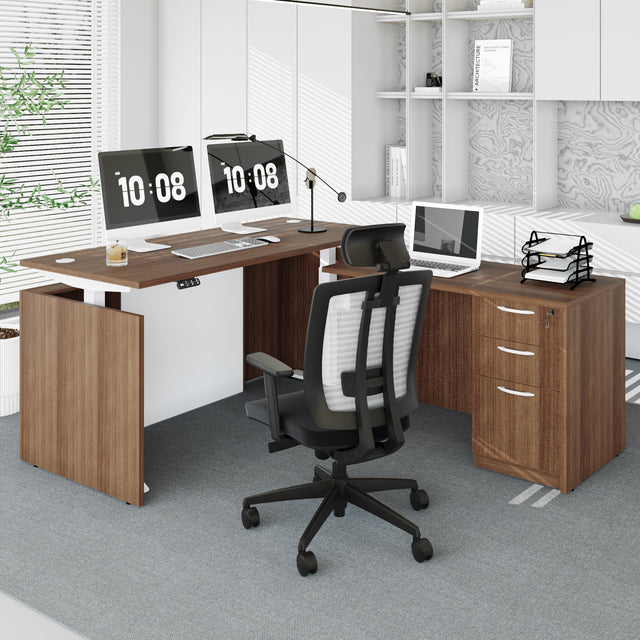 🪑 + 🖥️Ergonomic Office Chair & Executive Standing Desk Bundle – Complete Workspace Solution