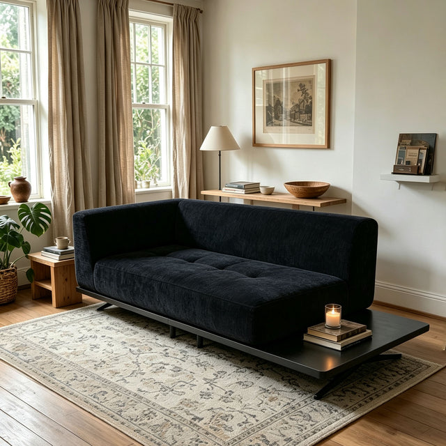101" Boneless Couch with Raised Base, Deep Seat Cloud Sofa, Easy Clean,Modular Boneless Couch with Raised Platform Base