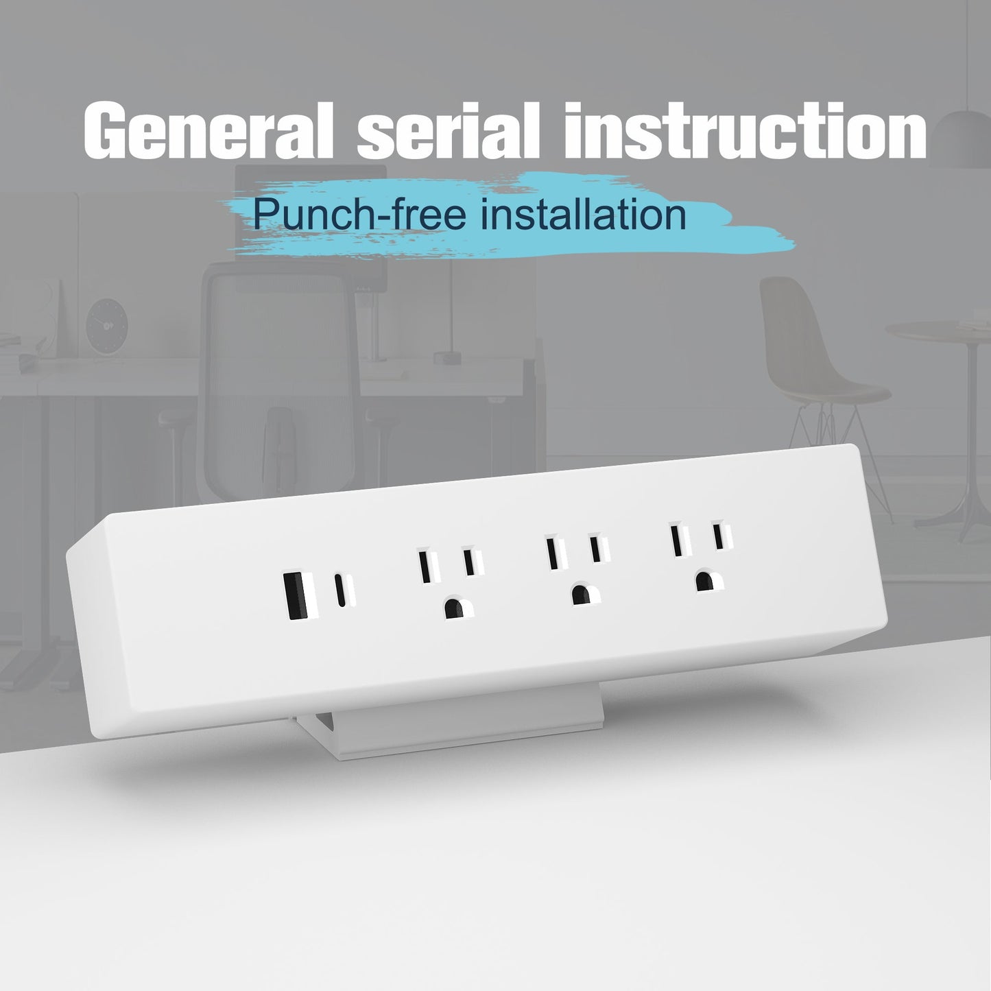 Desk Clamp Power Strip with USB C Ports