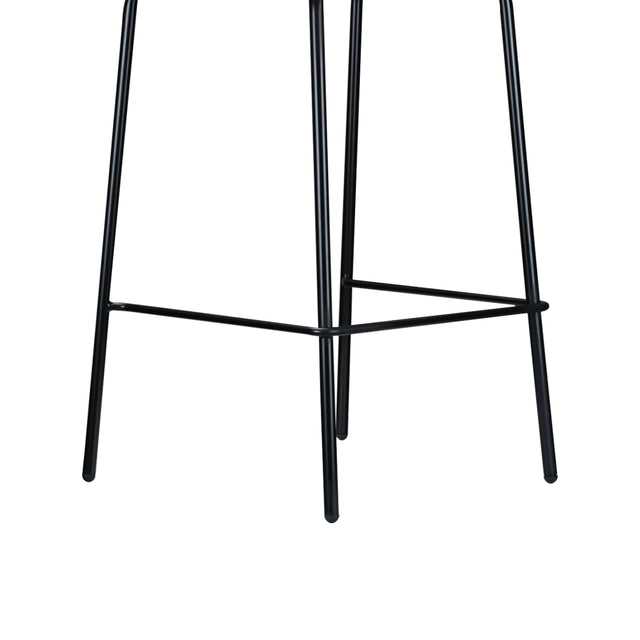 Counter Height Bar Stool with Wood Backrest and Footrest, Contemporary Upholstered Counter Height Chair with Steel Frame