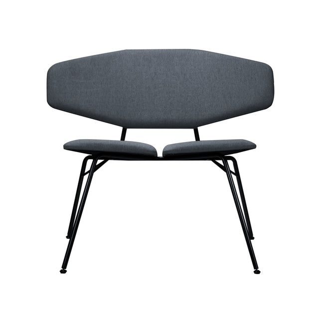 ALFA Modern Stackable Upholstered Lounge Chair | Designer Accent Chair by Yuki Abe | Powder-Coated Steel Frame, Fabric Seat & Fully Assembled | Ideal for Office, Lobby, Gallery, or Public Spaces