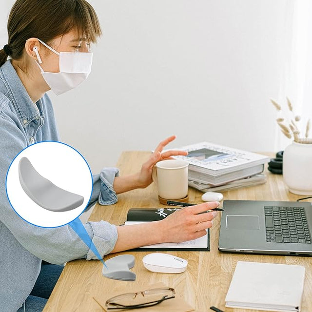 2PCS Ergonomic Mouse Wrist Rest Support, Wrist Pain Relief (Black, Gray)