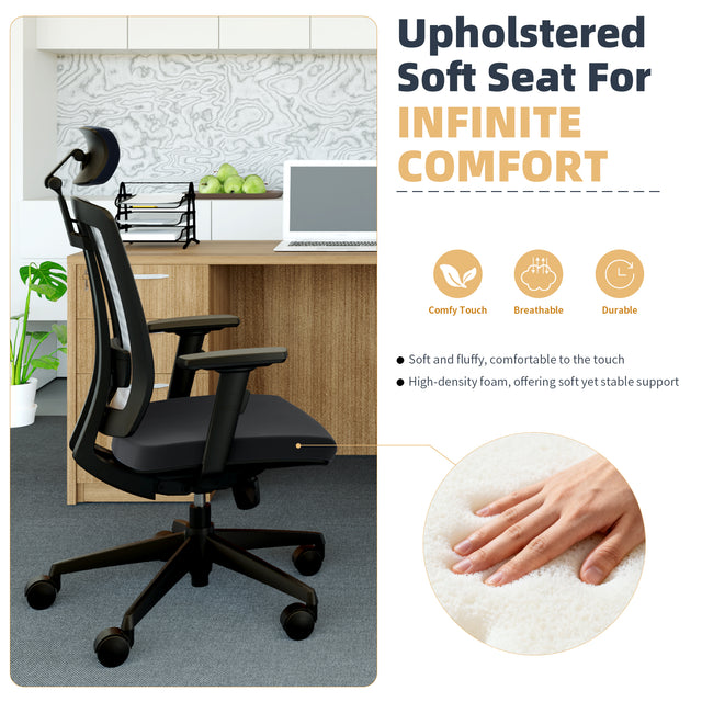 🪑 + 🖥️Ergonomic Office Chair & L-Shape Executive Standing Desk Bundle – Complete Workspace Solution