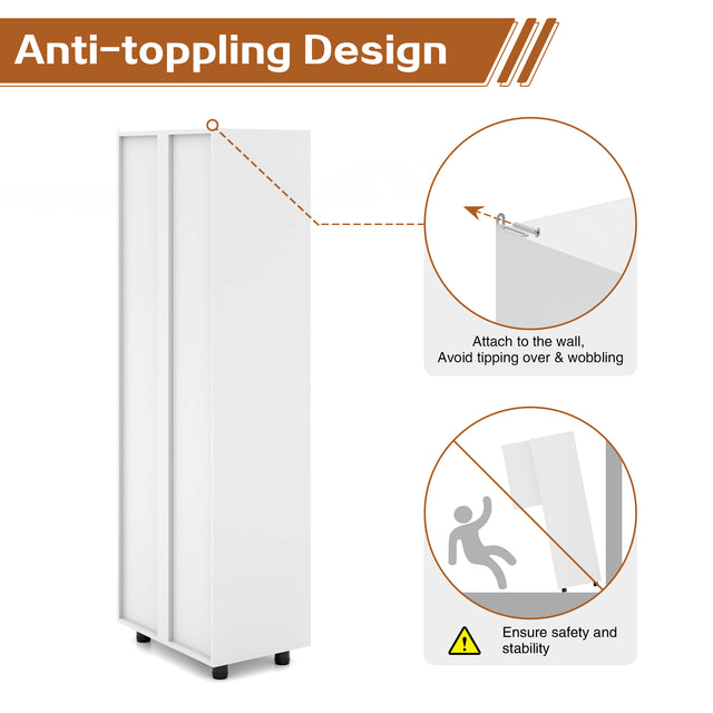 75'' Tall Utility Storage Cabinet with Doors and Adjustable Shelves