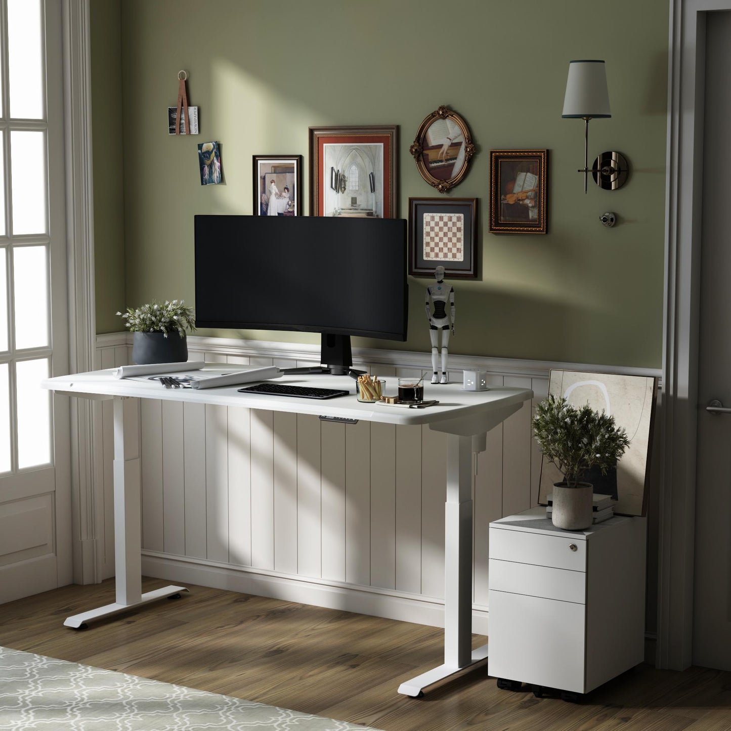 60" x 30"Dual Motor Standing Desk with Pop up Outlet