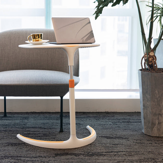 Sofa Side End Table C-shaped Coffee Tray Laptop Snack Stand