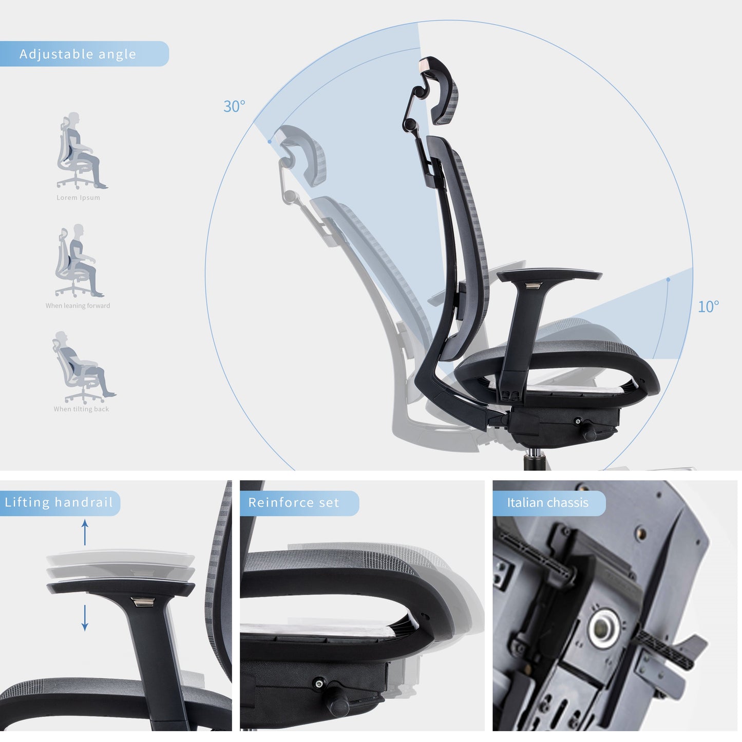 Office Chair Mesh Back with Lumbar Support - 216
