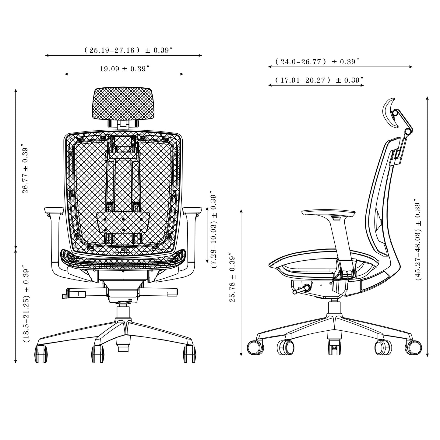 Office Chair Mesh Back with Lumbar Support - 216