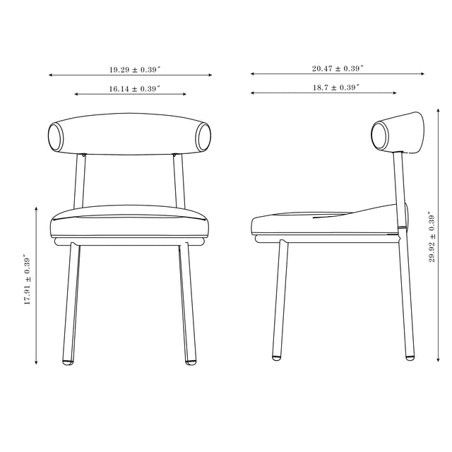 Helia Modern Leather Chair Set of 2