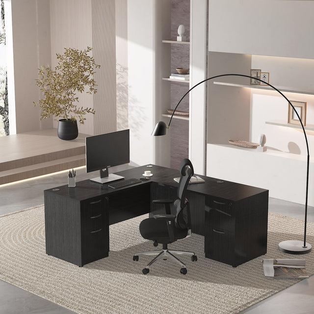 GINO Collection | Modern Rectangular Front L-shaped Executive Desk