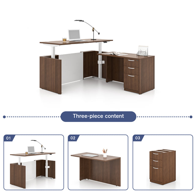 Height Adjustable L-Shaped Standing Desk