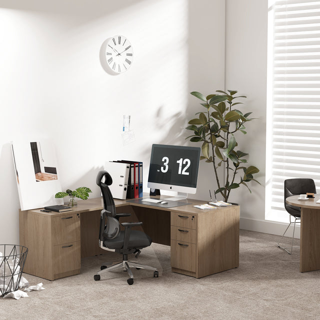 GINO Collection | Modern Rectangular Front L-shaped Executive Desk