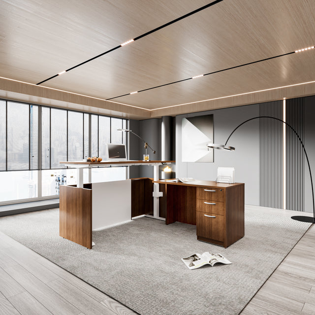 Height Adjustable L-Shaped Standing Desk