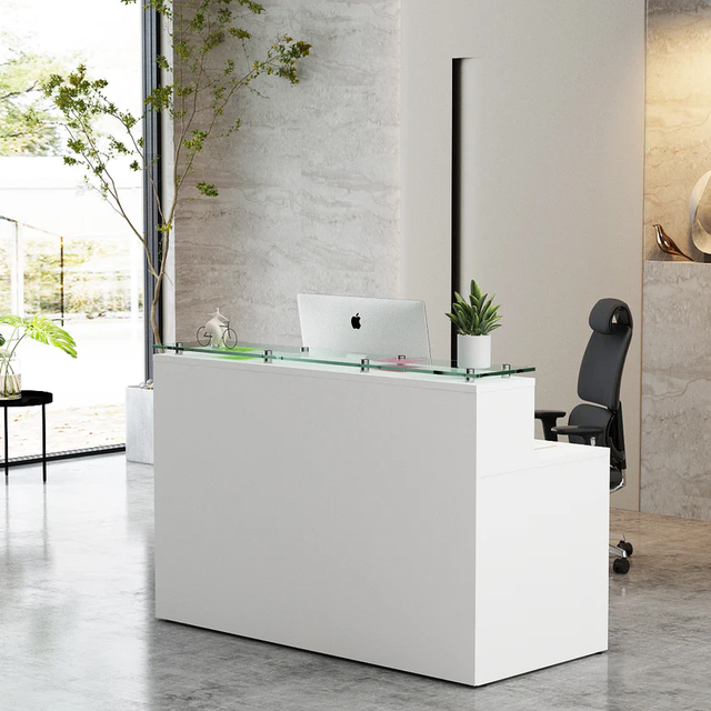 Distinguish Office Décor with ALFA's Glass Reception Desk