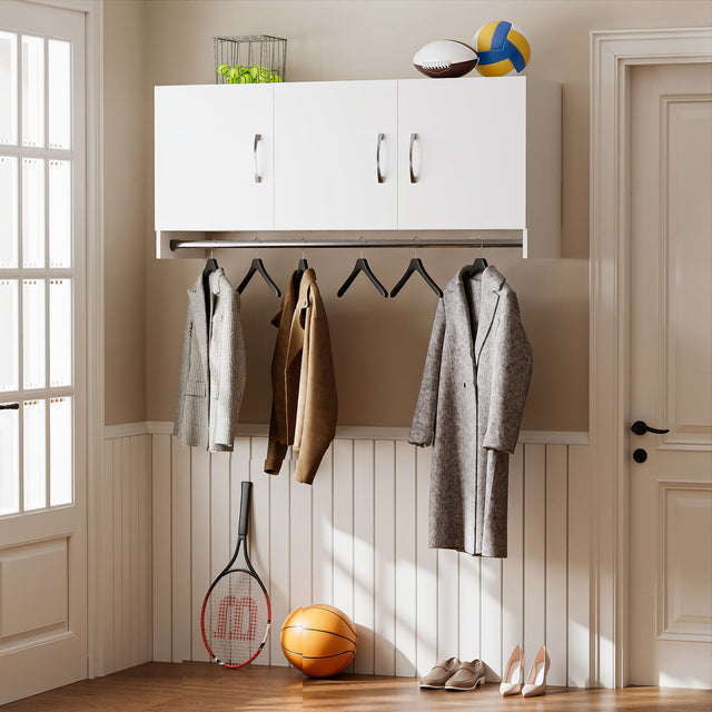 Wall Mounted Cabinet with Hanging Rod: Maximize Vertical Storage with Style and Function