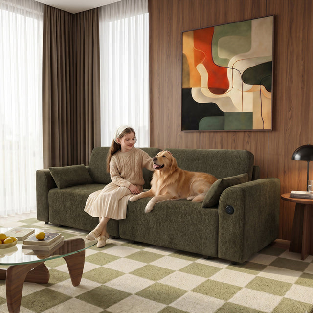 The Ultimate Small-Space Solution: 94" 3-in-1 Pull-Out Sleeper Sofa Bed