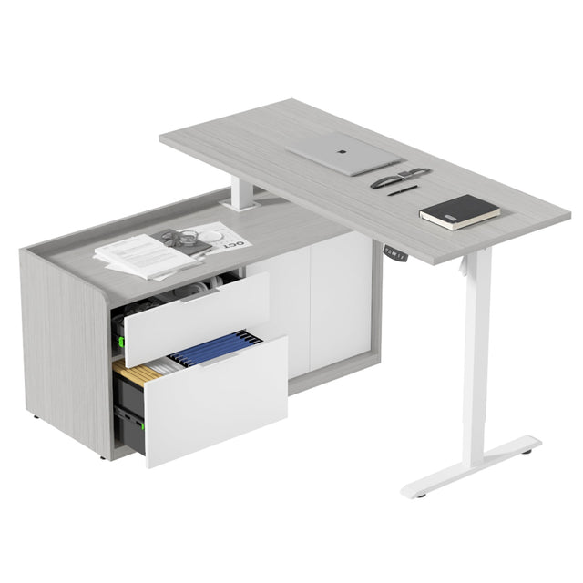 💡 Corner the Market on Productivity: Smart Storage Meets Sit-Stand Ergonomics