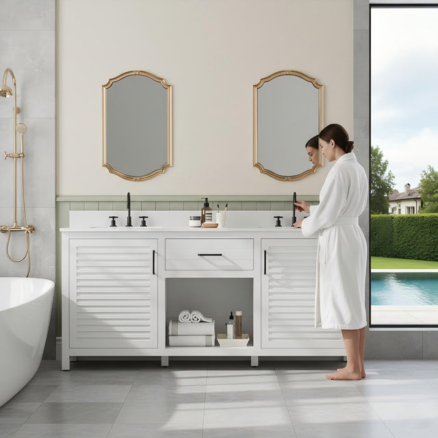 72-Inch White Double Sink Bathroom Vanity Fully Assembled: A Smart Upgrade for Spacious Bathrooms