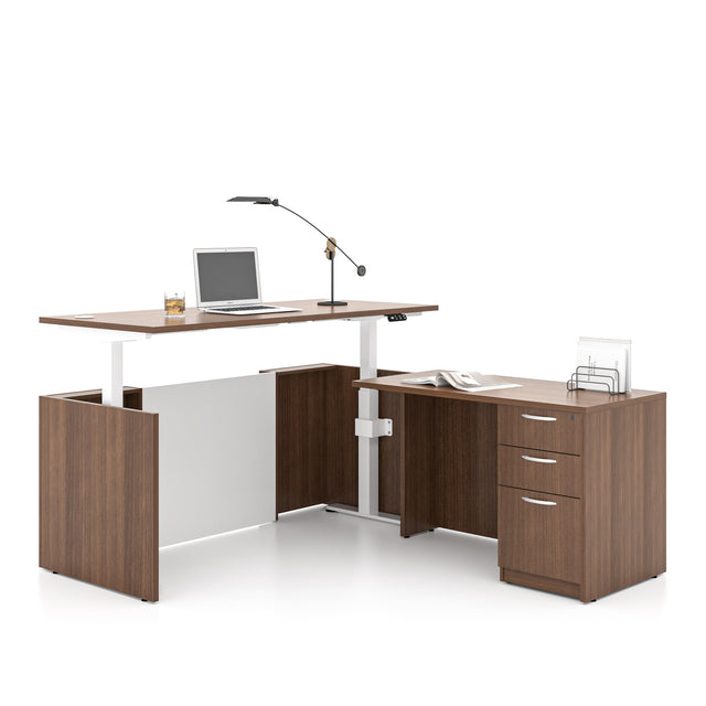 Experience Dynamic Comfort with ALFA’s Height Adjustable L-Shaped Standing Desk