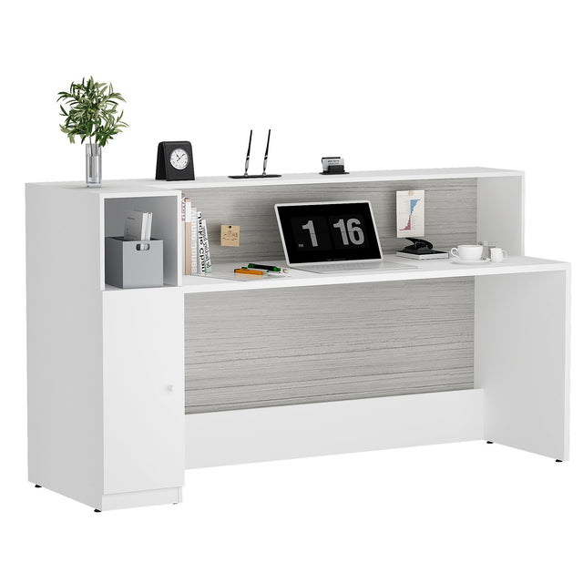 ALFA Furnishing｜Modern Rectangle Office Reception Desk (L-Shape, 75" W)