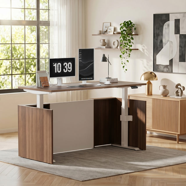 ALFA Adjustable Height Executive Standing Desk — Dual-Motor Electric Sit-Stand Desk with Programmable Memory Controller and Cable Management