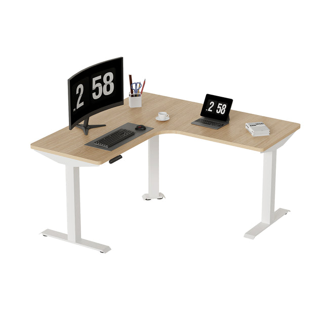 ALFA Furnishing L Shaped Electric Adjustable Height Standing Desk
