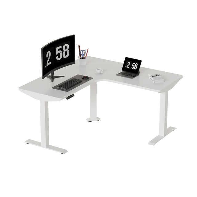 ALFA Furnishing L Shaped Electric Adjustable Height Standing Desk