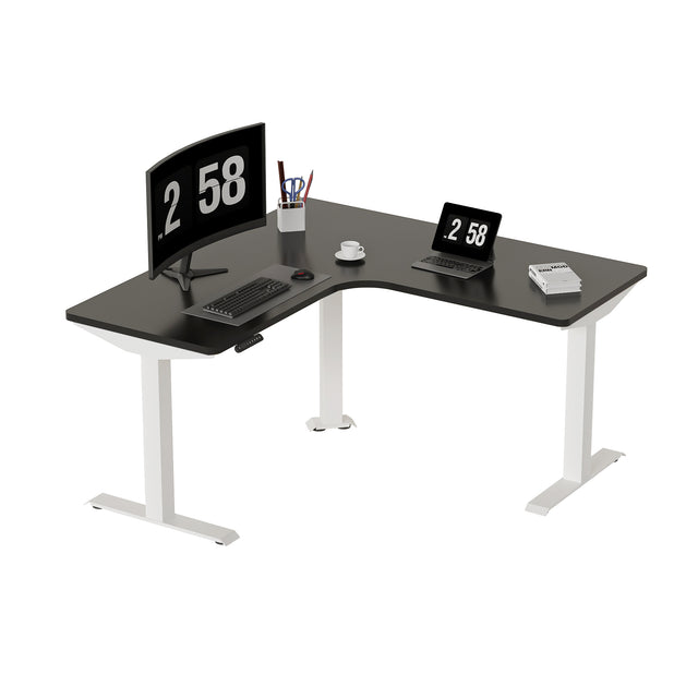 ALFA Furnishing L Shaped Electric Adjustable Height Standing Desk