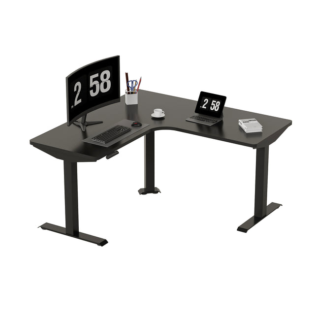 ALFA Furnishing L Shaped Electric Adjustable Height Standing Desk
