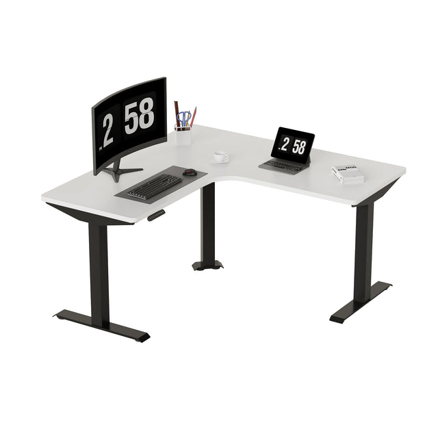 ALFA Furnishing L Shaped Electric Adjustable Height Standing Desk