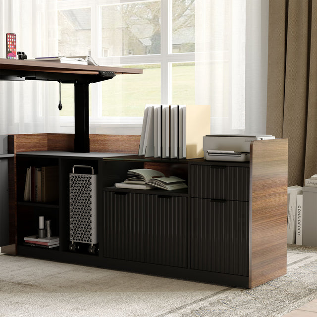 70.9”L-Shape Executive Standing Desk, Snap-Lock &Built-In Power Outlet,70.9”L-Shape Executive Standing Desk, Snap-Lock &Built-In Power Outlet