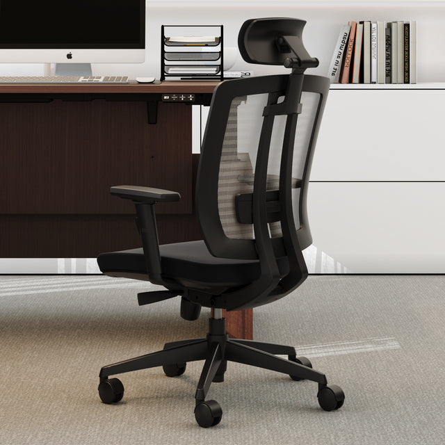 🪑 + 🖥️Ergonomic Office Chair & L-Shape Executive Standing Desk Bundle – Complete Workspace Solution