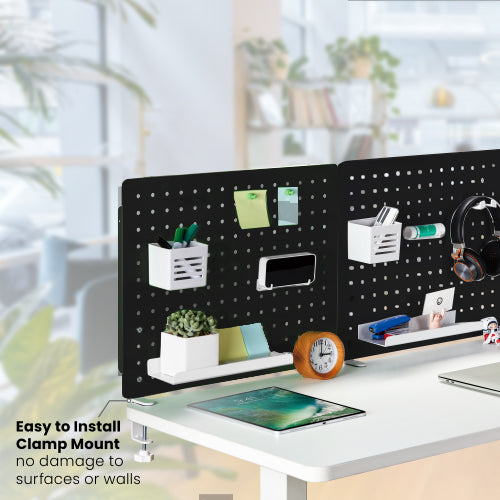 Clamp-on Desk Back Pegboard Panel & Accessory Holder