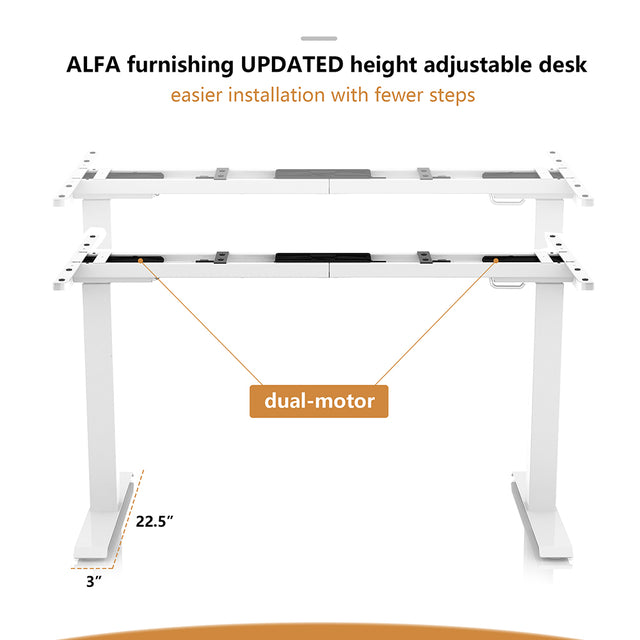 Dual Motor Standing Desk Frame - 3 Stage