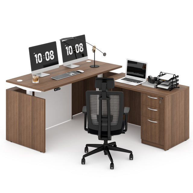 🪑 + 🖥️Ergonomic Office Chair & Executive Standing Desk Bundle – Complete Workspace Solution