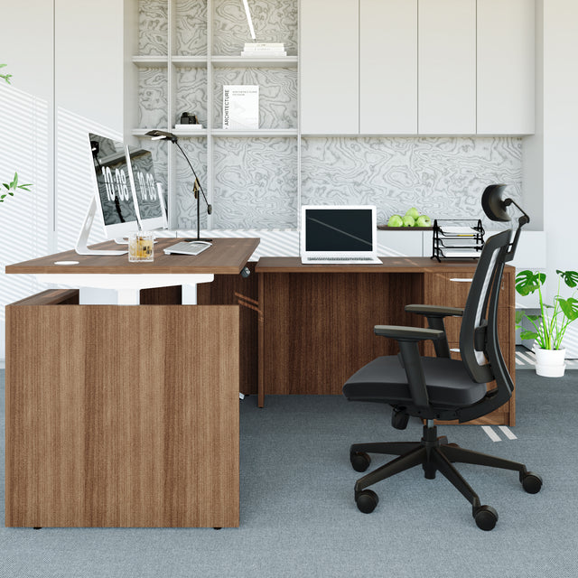 🪑 + 🖥️Ergonomic Office Chair & Executive Standing Desk Bundle – Complete Workspace Solution