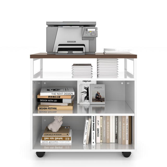 67" Wide L-Shaped Executive Desk With Mobile Filing Storage Cabinet And Bookcase