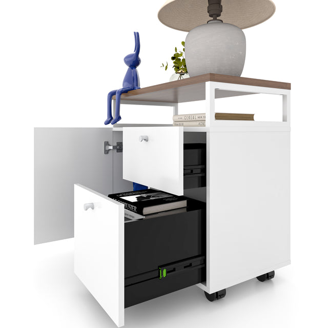 Mobile File Cabinet and Bookcase, Modern Business Set Workstation for Home Office